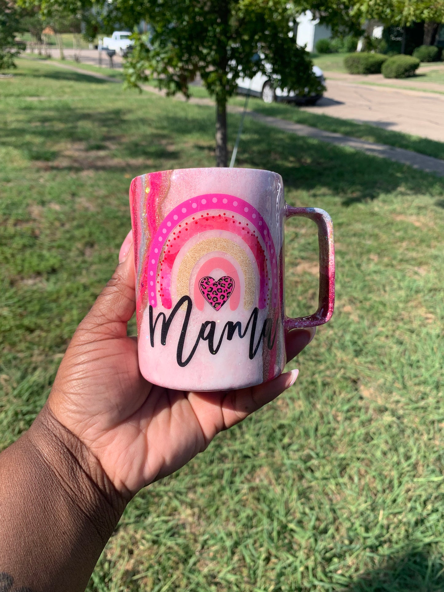 Radiant Mama: Geode Rainbow Coffee Mug