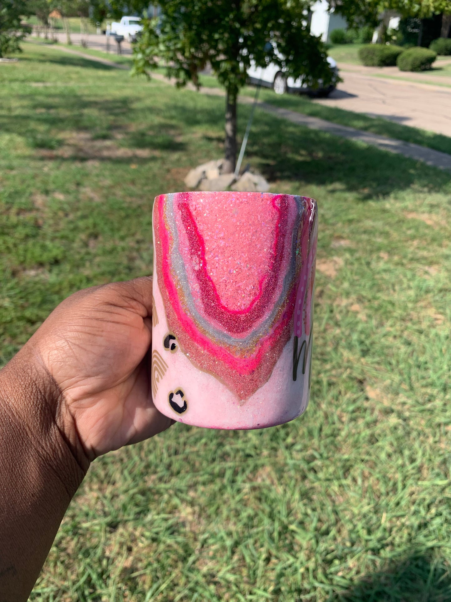 Radiant Mama: Geode Rainbow Coffee Mug