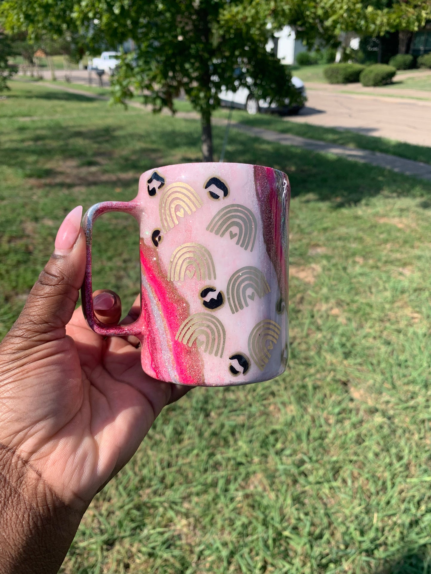 Radiant Mama: Geode Rainbow Coffee Mug